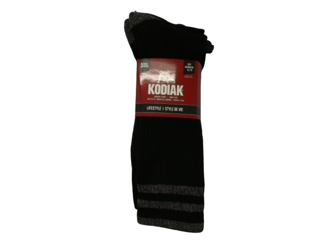 Socks Kodiak Men\'s XL 3pk. Black Lifestyle