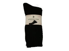 Socks Ladies Crew 2pk. Black/Charcoal London Fog