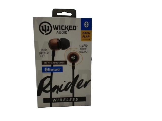 Earbuds Bluetooth Wireless Raider Shaped From Walnut Wicked Audio