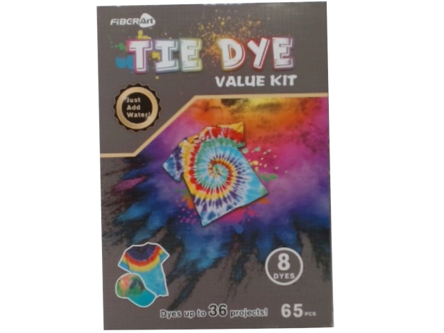 Tie Dye Value Kit 65pcs. 8 Dyes Fiber Art