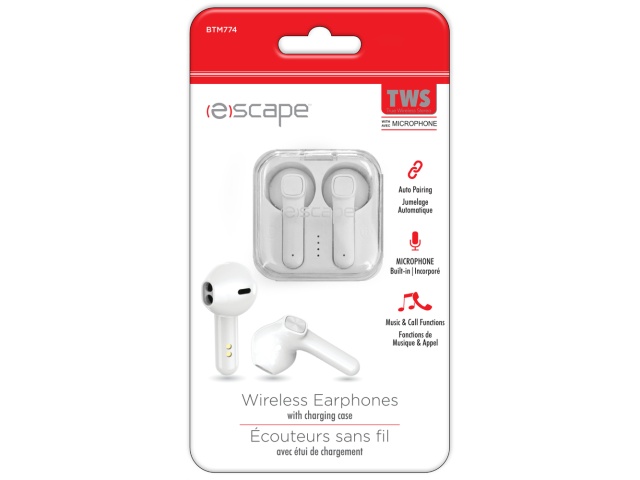 Wireless Stereo Earphones w/ Charging Case Escape