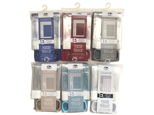 Shower Curtain PEVA 6 Assorted Clear