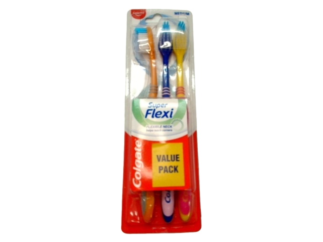 Toothbrush 3pk. Medium Super Flexi Colgate