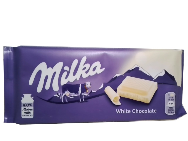 Chocolate Bar Milka White Chocolate 100g.