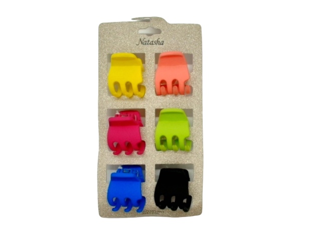 Hair Clips 6pk. Mini Claw Ass\'t Colours Natasha