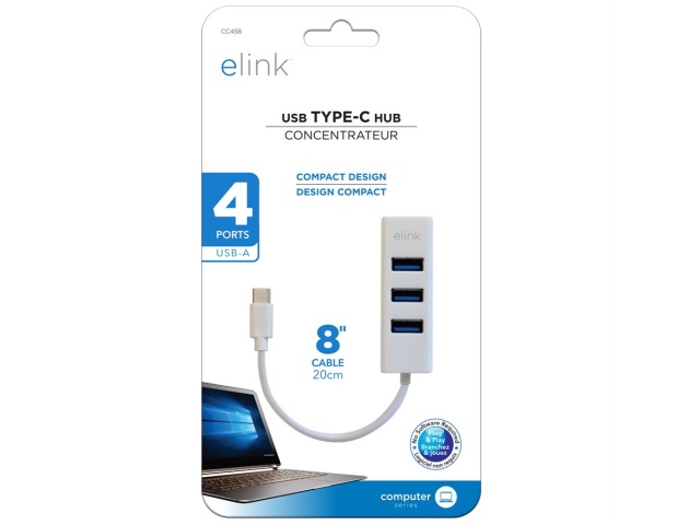 USB Hub USB-C 4 Port USB-A