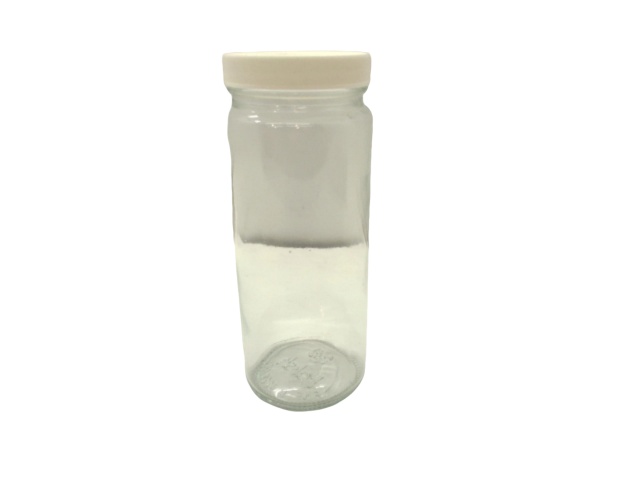 Tall Glass Bottle 16oz. w/White Lid Paksh